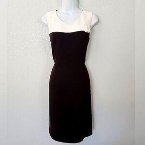 💜5/$25 Casual Corner Black & White Classic Sheath Dress Size 8 Sleeveless Slip